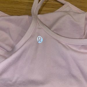 Lululemon pink built in sports bra tank top